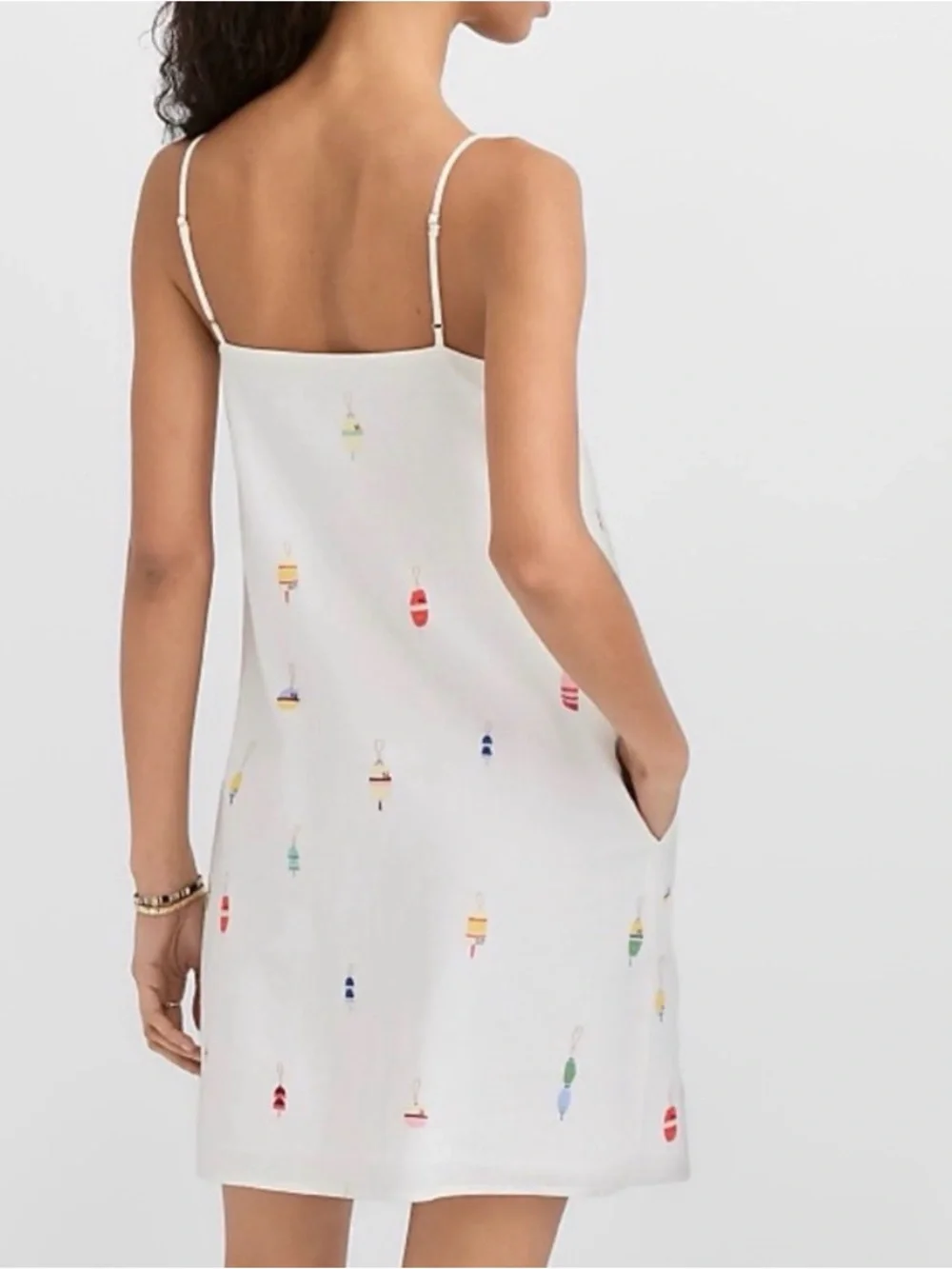 LOFT Buoy Linen Cotton Strappy Mini Pocket Dress Women’s XL